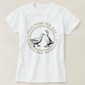 卵ファンシー農園Tシャツアヒルまたはガチョウ卵 Tシャツ (デザイン正面)