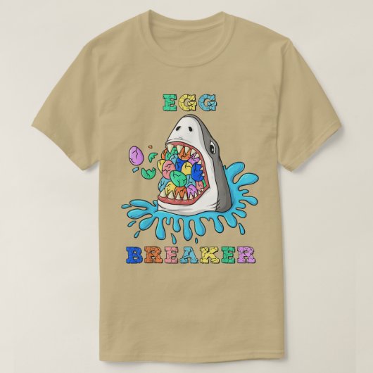 卵ブレーカーシャークおもしろいイースターボーイズ女の子T-S Tシャツ (デザイン正面)
