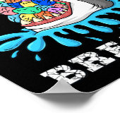 卵ブレーカーシャークイースターおもしろい男の子ガールズキッズ1 ポスター (角)