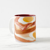 卵ベーコンとトースト ツートーンマグカップ (正面左)