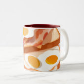 卵ベーコンとトースト ツートーンマグカップ (正面右)
