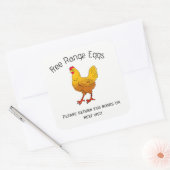 卵ボックスラベルなし範囲農家市場 スクエアシール (封筒)