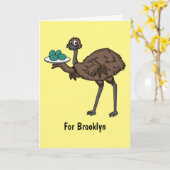 卵マンガイラストレーション付きEMU カード (黄色い花)