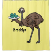 卵マンガイラストレーション付きEMU シャワーカーテン (正面)