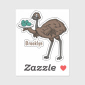 卵マンガイラストレーション付きEMU シール (シート)