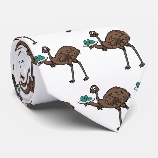 卵マンガイラストレーション付きEMU ネクタイ (ロール)