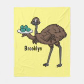 卵マンガイラストレーション付きEMU フリースブランケット (正面)