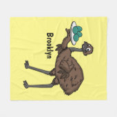 卵マンガイラストレーション付きEMU フリースブランケット (正面(横))