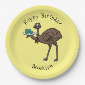 卵マンガイラストレーション付きEMU ペーパープレート (正面)