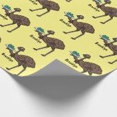 卵マンガイラストレーション付きEMU ラッピングペーパー (角)