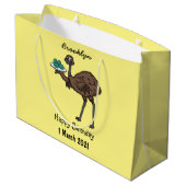 卵マンガイラストレーション付きEMU ラージペーパーバッグ (裏面アングル)