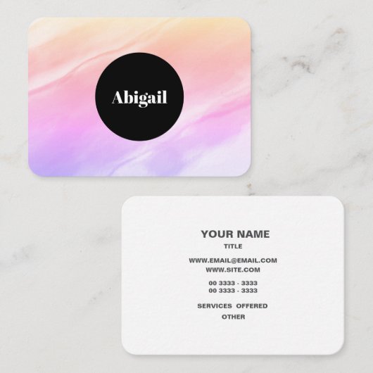 卵モダン円水色 名刺 (正面/裏面)