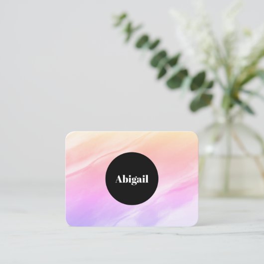 卵モダン円水色 名刺 (スタンド正面)