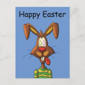 卵不機嫌イースターバニーおもしろいマンガスケッチ シーズンポストカード (正面)