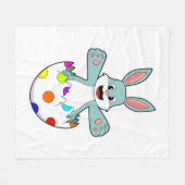 卵付きウサギ フリースブランケット (正面(横))