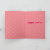 卵及びチューリップの民芸イースターの猫及びひよこ シーズンカード (内部)