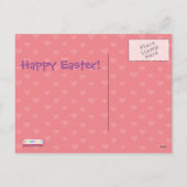 卵及びチューリップの民芸イースターの猫及びひよこ シーズンポストカード (裏面)