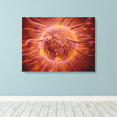 卵子に向かって泳ぐ精子の顕微鏡的見解2 キャンバスプリント (インサイチュ (ウッドフロア))