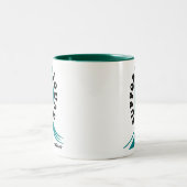 卵巣がんの闘いを支援するティール(緑がかった色) ツートーンマグカップ (中央)