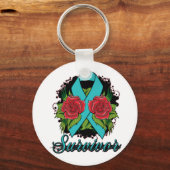 卵巣がんを克服したバラ入れ キーホルダー (正面)