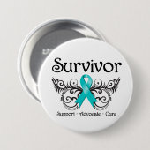 卵巣がんを克服したフローラデコ 缶バッジ (正面&裏面)