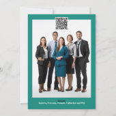 卵巣がんティール(緑がかった色)クリスマスツモダンリー シーズンカード (裏面)