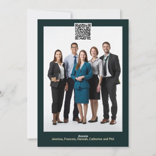 卵巣がんティール（緑がかった色）クリスマスツリーDIYメッセージ シーズンカード (裏面)