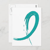 卵巣がんティール（緑がかった色）帯A4 ポストカード (正面/裏面)