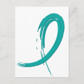 卵巣がんティール（緑がかった色）帯A4 ポストカード (正面)