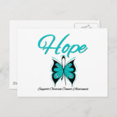 卵巣がんホープ蝶リボン ポストカード (正面/裏面)