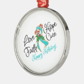 卵巣がんラブホープ休暇 メタルオーナメント (左)