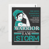 卵巣がん戦士妻 ティールリボン意識向上 ポストカード (正面/裏面)