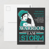 卵巣がん戦士妻 ティールリボン意識 ポストカード (正面/裏面)