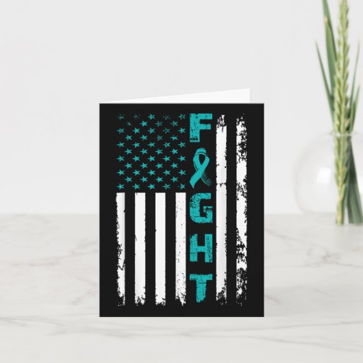 卵巣がん米国国旗の認識度Surviと闘う カード (正面)