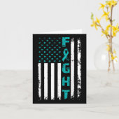 卵巣がん米国国旗の認識度Surviと闘う カード (黄色い花)