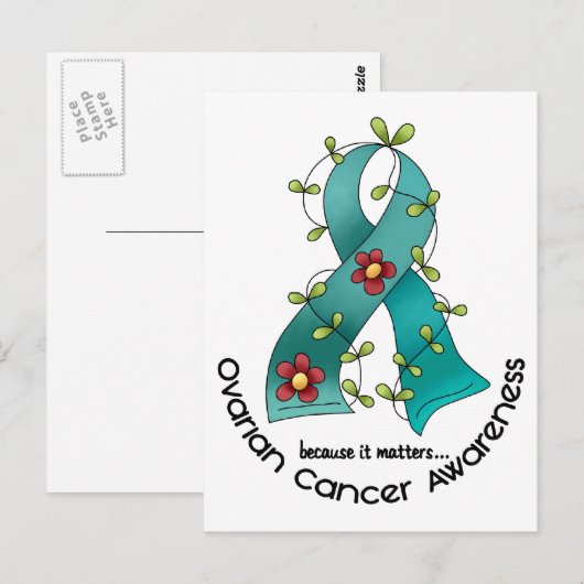 卵巣がん花帯1 ポストカード (正面/裏面)