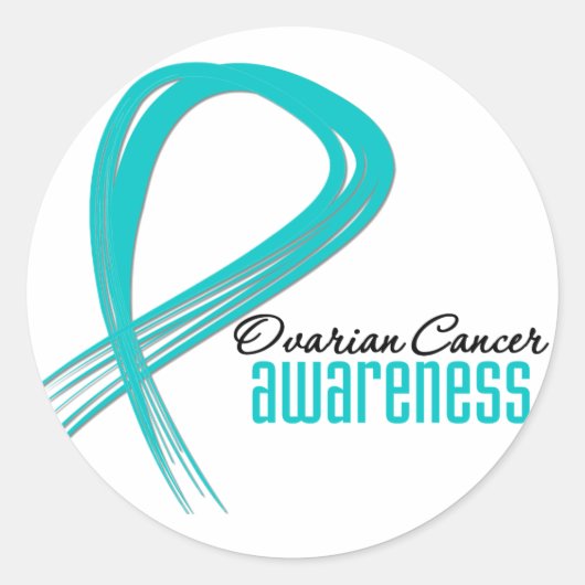卵巣がん認識度グランジ帯 ラウンドシール (正面)