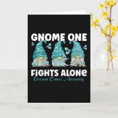 卵巣がん認識度ティール（緑がかった色）帯格言 カード (黄色い花)