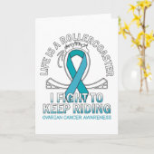 卵巣がん認識度ティール（緑がかった色）帯 カード (黄色い花)