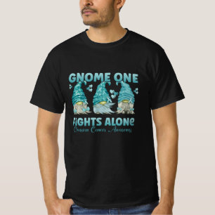 卵巣がん認識度ティール(緑がかった色)格言 Tシャツ