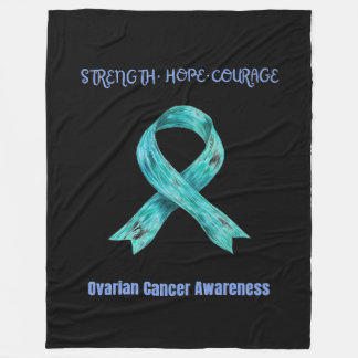 卵巣がん認識度希望 フリースブランケット