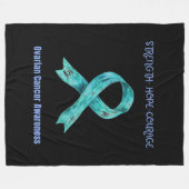 卵巣がん認識度希望 フリースブランケット (正面(横))