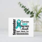 卵巣がん認識度月蝶リボン ポストカード (スタンド正面)