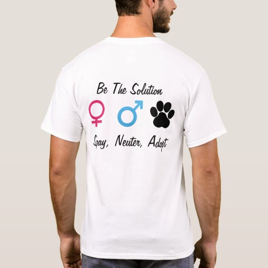 卵巣摘出して下さい、中性化して下さい、採用して下さい Tシャツ (裏面)