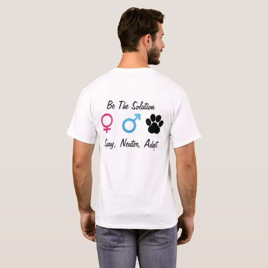 卵巣摘出して下さい、中性化して下さい、採用して下さい Tシャツ (裏面フル)