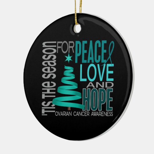 卵巣癌のクリスマス1のオーナメント セラミックオーナメント (左)