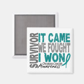 卵巣癌の生き来残り私は勝った マグネット (正面/裏面)