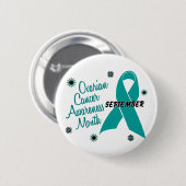 卵巣癌の認識度月によっては1つが開花します 缶バッジ (正面&裏面)