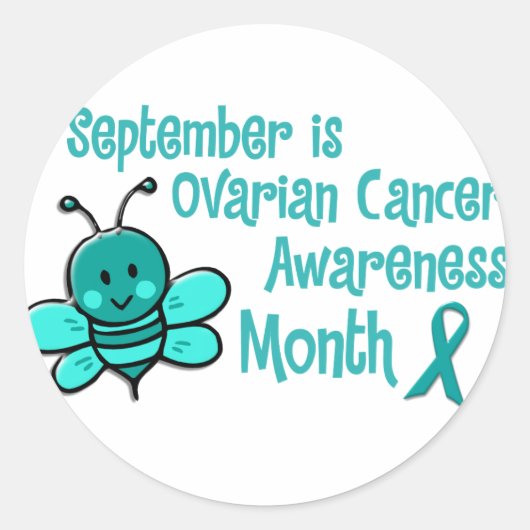 卵巣癌の認識度月の蜂1.3 ラウンドシール (正面)