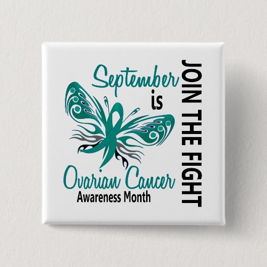 卵巣癌の認識度月の蝶3.1 缶バッジ (正面)